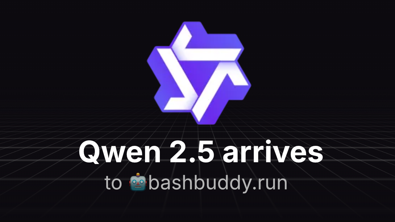 Qwen 2.5 models arrive to BashBuddy! (v0.3.0 release)
